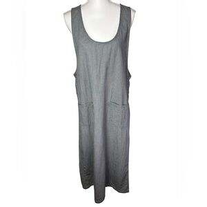 Vintage Chico’s Black White Striped Jumper Dress Size 2 - Large 100% Cotton